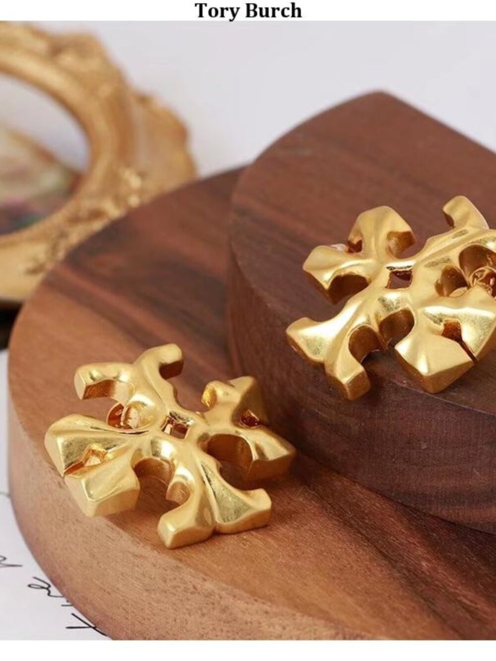 Tory Burch Gold Logo Statement Earrings
